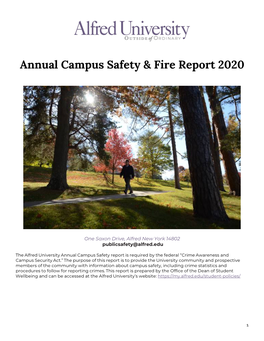 Annual Campus Safety & Fire Report 2020