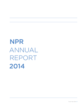 Npr Annual Report 2014