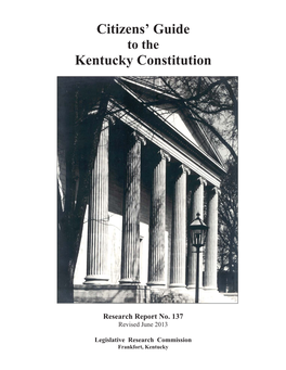 Citizens' Guide Kentucky Constitution