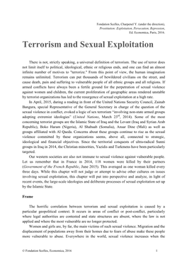 Terrorism and Sexual Exploitation