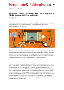 Comparing Modi's Media Strategy to Nehru and Indira