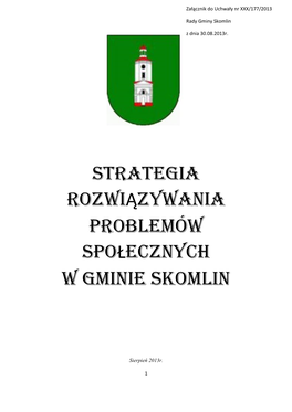 STRATEGIA ROZWIĄZYWANIA PROBLEMÓW SPOŁECZNYCH W GMINIE Skomlin