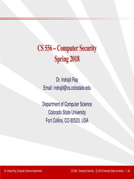 CS 556 – Computer Security Spring 2018