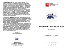 Premio Bancarella È Un Premio Letterario Nato Nel 1953 a Mulazzo, in Toscana Ed in Seguito Trasferito Nella Vicina Città Di Pontremoli