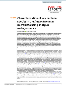 Characterization of Key Bacterial Species in the Daphnia Magna Microbiota Using Shotgun Metagenomics Reilly O