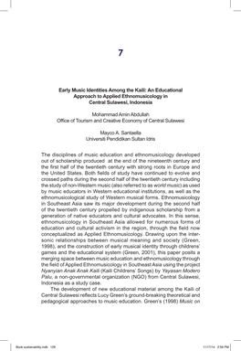 An Educational Approach to Applied Ethnomusicology in Central Sulawesi, Indonesia