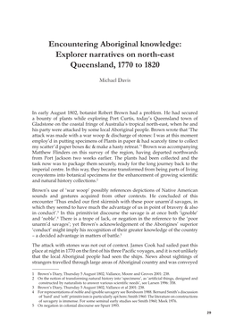 Encountering Aboriginal Knowledge: Explorer Narratives on North-East Queensland, 1770 to 1820