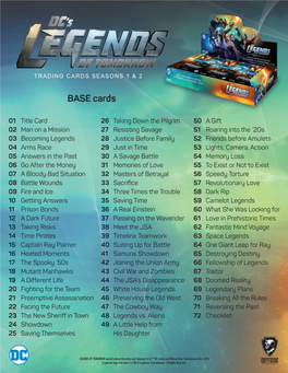 2018 Cryptozoic Dcs Legends of Tomorrow Checklist