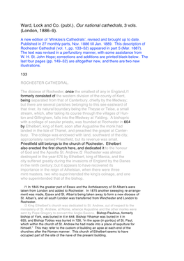 Ward, Lock and Co. (Publ.), Our National Cathedrals, 3 Vols. (London, 1886–9)
