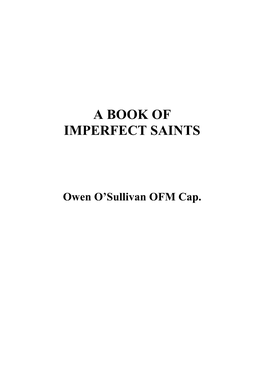 A Book of Imperfect Saints