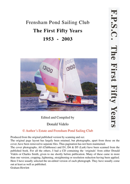 Frensham Pond Sailing Club the First Fifty Years 1953 - 2003