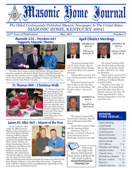 MASONIC HOME, KENTUCKY 40041 April District Meetings