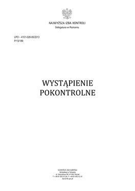 Wystąpienie Pokontrolne