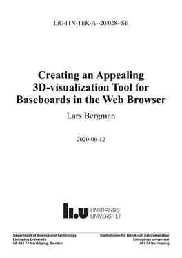 Creating an Appealing 3D-Visualization Tool for Baseboards in the Web Browser Lars Bergman