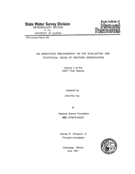 An Annotated Bibliography on the Evaluation and Statistical Issues of Weather Modification