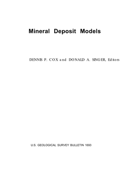 Mineral Deposit Models