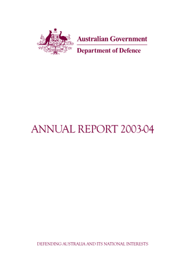 Australian Department of Defence Annual Report 2003