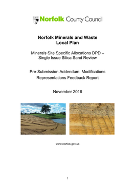 Norfolk Minerals and Waste Local Plan