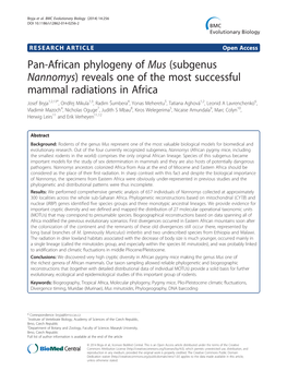 Pan-African Phylogeny Of