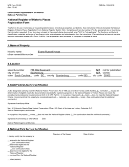 National Register Forms Template