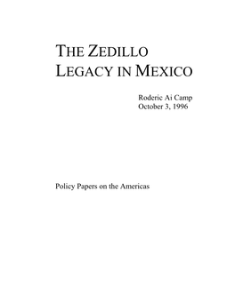 The Zedillo Legacy in Mexico