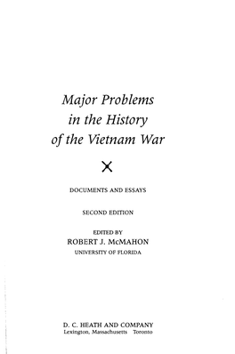 Major Problems in the History of the Vietnam War