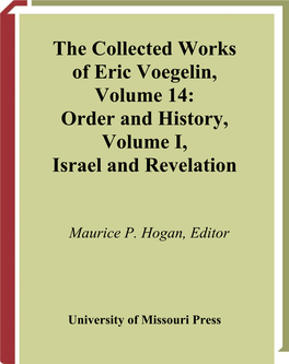 Order and History, Volume I, Israel and Revelation