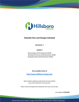 Citywide Fees and Charges Schedule | City of Hillsboro