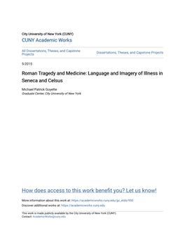 Roman Tragedy and Medicine: Language and Imagery of Illness in Seneca and Celsus