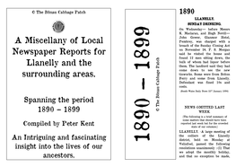 A Miscellany of Local Newspaper Reports for Llanelly and The
