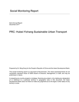 Hubei-Yichang Sustainable Urban Transport Project: External Resettlement Monitoring Report No. 6