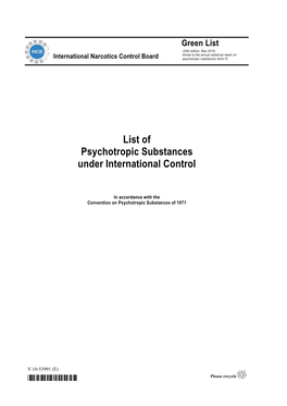 List of Psychotropic Substances Under International Control