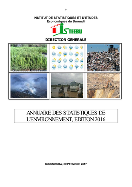 Annuaire Des Statistiques De L'environnement, Edition 2016