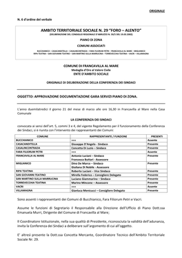 Foro – Alento” (Deliberazione Del Consiglio Regionale D’Abruzzo N