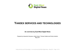 Yandex Services and Technologies Final