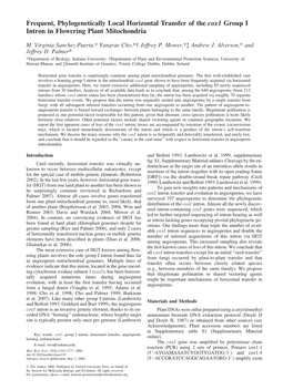 Frequent, Phylogenetically Local Horizontal Transfer of the Cox1 Group I Intron in Flowering Plant Mitochondria
