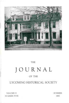 Journal of the Lycoming County Historical Society, Summer 1962