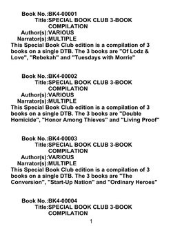 JBI's Entire Talking Book Catalog