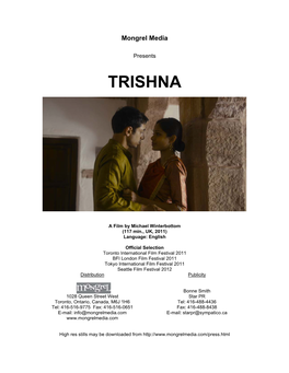 TRISHNA Production Notes FINAL MASTER