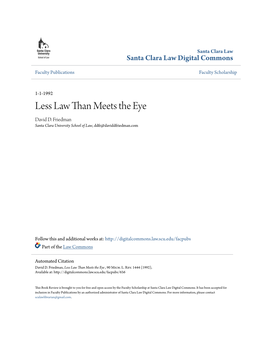 Less Law Than Meets the Eye David D