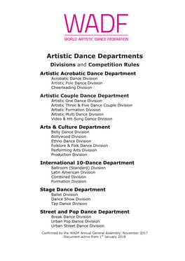 Artistic Dance Departments