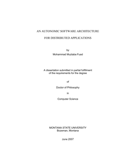 An Autonomic Software Architecture for Distributed Applications