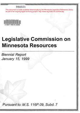 Legislalivecommission on Minnesota Resources