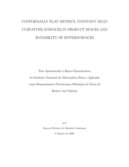 Conformally Flat Metrics, Constant Mean Curvature Surfaces in Product