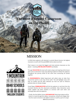 The Most Extreme Classroom on the Planet MISSION