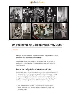 Gordon Parks, 1912-2006