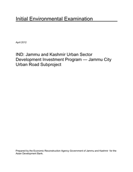 Jammu City Urban Road Subproject, Jammu and Kashmir Urban Sector