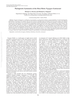 Phylogenetic Systematics of the Mesa Mints: Pogogyne (Lamiaceae)