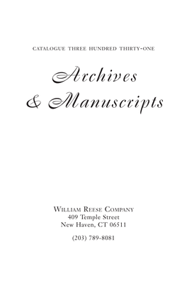 Archives & Manuscripts