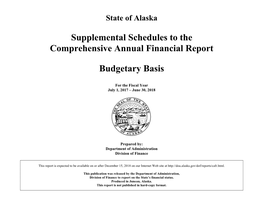 Supplemental Schedules to the Comprehensive Annual Financial Report